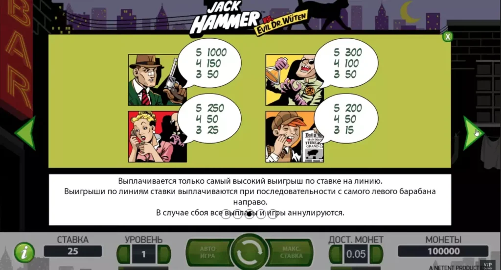 Характеристики Jack Hammer 2